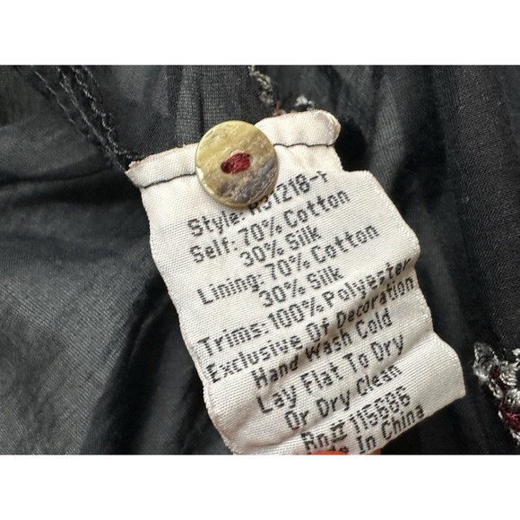 Johnny Was Black Embroidered Boho Ava Peasant Dress Size Small - Picture 15 of 16